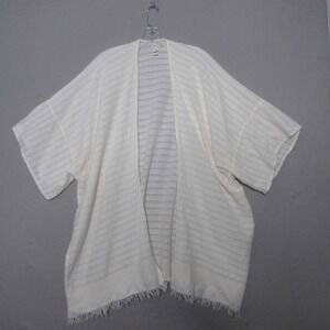 Aerie Kimono O/S Textured Gauze Fringe Hem Beach Coverup Airy Festival Boho